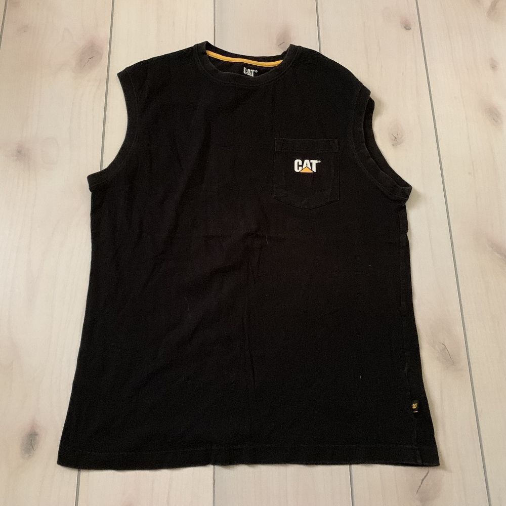 mens M CAT‎ tank top black